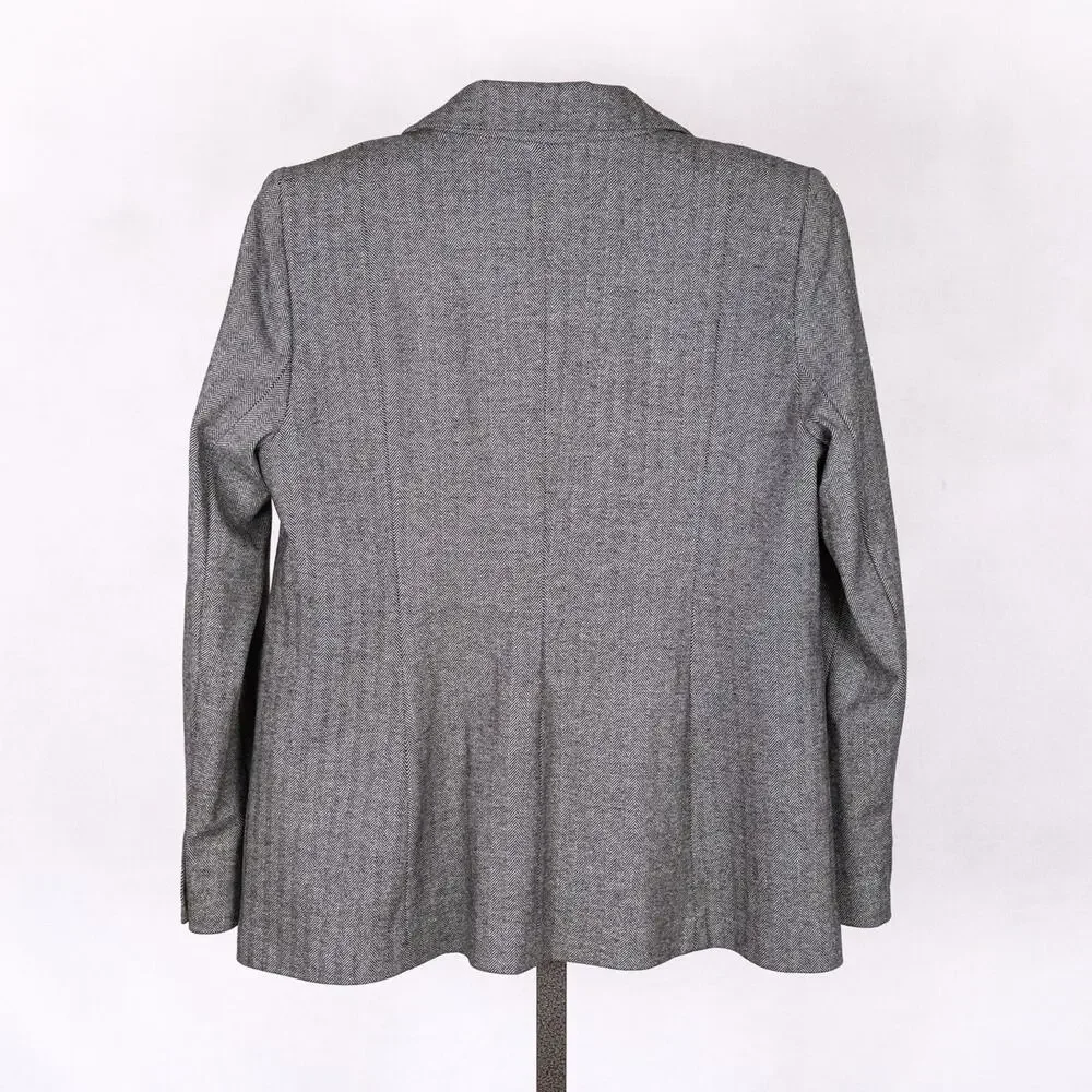 Rachel Zoe Women's Classic Herringbone Blazer SZ LARGE Career Corporate Academia